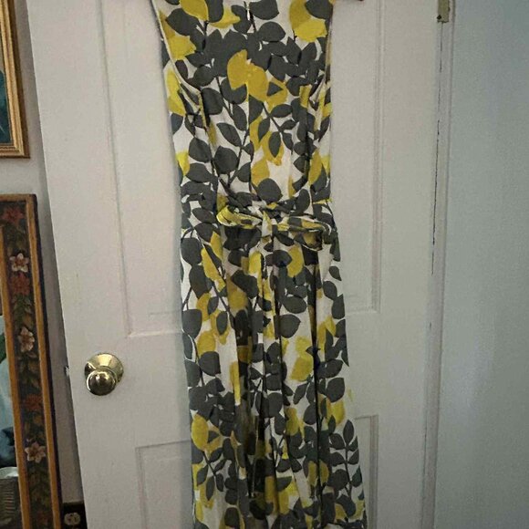 (REPOST) Boden lemon print midi dress, size 8L - Picture 4 of 5